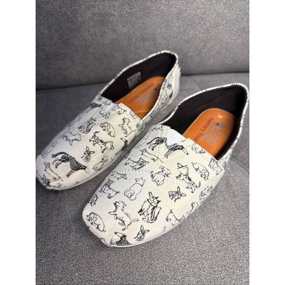 BOBS from Skechers Shoes - Skechers Bobs For Dogs Black White Women's 7 Slip On Flat Shoes Memory Foam